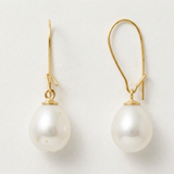 Pendientes - Perlas Cultivadas - Pera Diámetro 9-10 mm Oro blanco-amarillo