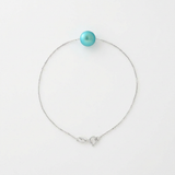 Pulsera- Perla cultivada de agua dulce- Diámetro 8-9 mm Azul turquesa- Plata de ley 925