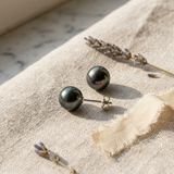 Pendientes - Perlas Cultivadas de Tahití - Oro Blanco