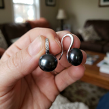 Pendientes de perlas cultivadas negras | Moea