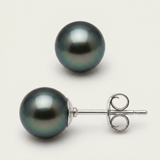 Pendientes de Plata con Perlas Cultivadas de Tahití - Diámetro 8-9 mm