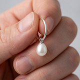 Pendientes aros de plata y perlas | serena