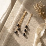 Pendientes - Perlas Cultivadas de Agua Dulce - Pera Diámetro 5-6 mm Negro Tahití - Joyería Mujer - Oro Amarillo