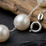 Pulsera 3 Perlas Cultivadas - Diámetro 7-8 mm Blancas - Plata