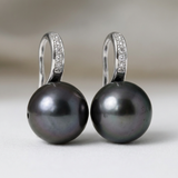 Pendientes de perlas cultivadas negras | Moea