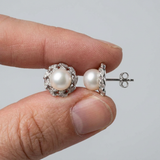 Pendientes - Perlas cultivadas de agua dulce blancas Corolle - Joyería para mujer - Plata de ley 925
