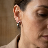 Pendientes -Perlas de Tahití- Ovalado Diámetro 8-9 mm- Plata