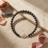 Pulsera de plata y perlas cultivadas negras | Esme