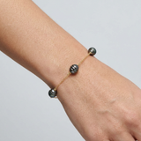 Pulsera - Perlas cultivadas de agua dulce en círculos 8-9 mm blancas - Joyería para mujer - Oro amarillo