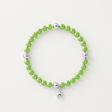 Pulsera de la Suerte - Perla de Agua Dulce - Redonda 5-6 mm Verde Tónico
