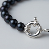 Pulsera de plata y perlas cultivadas negras | Esme