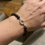 Pulsera de plata y perlas cultivadas negras | Esme