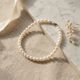 Pulsera - Perlas Cultivadas Redondas 5-6 mm Blancas - Oro Blanco
