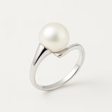 Anillo- Perlas Cultivadas Redondas 8-9 mm Blanco- Oro Blanco