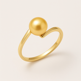 Anillo- Perlas Cultivadas de Agua Dulce- Redonda Diámetro 7-8 mm Oro- Talla 48 (UE)- Oro Amarillo