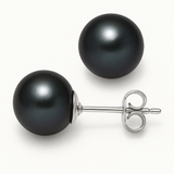 Pendientes - Perlas cultivadas de agua dulce - Diámetro 9-10 mm Negro Tahití