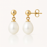 Pendientes - Perlas Cultivadas de Agua Dulce - Diámetro 7-8 mm Blanco - Joyería Mujer - Oro Amarillo