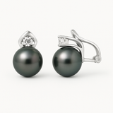 Pendientes -Perlas de Tahití- Ovalado Diámetro 8-9 mm- Plata