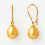 Pendientes - Perlas Cultivadas de Agua Dulce - Pera Diámetro 9-10 mm Oro - Joyería Mujer - Oro Amarillo