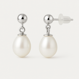 Pendientes de oro blanco y perlas blancas | abi