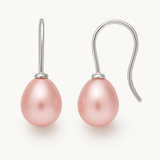 Pendientes - Botón de Perlas Cultivadas de Agua Dulce 7-8 mm Rosa