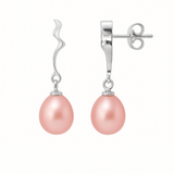 Pendientes - Perlas Cultivadas de Agua Dulce - Diámetro 8-9 mm Rosa