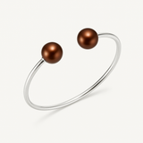 Pulsera - Perlas Cultivadas de Agua Dulce Diámetro 9-10 mm Chocolate - Plata 925 Milésimas