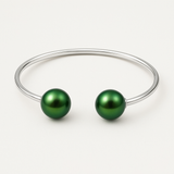 Pulsera - Perlas Cultivadas de Agua Dulce Diámetro 9-10 mm Verde Intenso - Plata de Ley 925