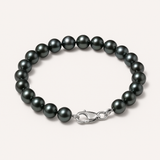Pulsera - Perlas Cultivadas Redondas 5-6 mm Tahití Negras - Joyería Mujer - Oro Blanco