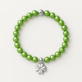 Pulsera de la Suerte - Perla de Agua Dulce - Redonda 5-6 mm Verde Tónico