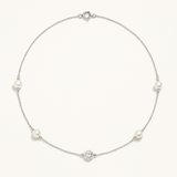 Collar de Perlas Cultivadas CRYSTAL Diámetro 5-6 mm Cristal Blanco-Plata