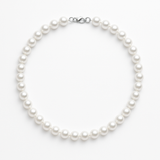 Collar- Perla de Agua Dulce- Semi Redonda 7-8 mm Blanco- Joyería de Mujer