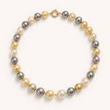 Collar- Perlas Cultivadas de Agua Dulce- Diámetro 8-9 mm Multicolor- Oro Amarillo