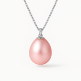 Collar de Perlas Cultivadas en Oro Blanco - Diámetro 9-10 mm Rosa