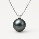 Collar- Perla de Tahiti- Redonda 8-9 mm- Plata