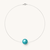 Collar - Perla Cultivada de Agua Dulce - Diámetro 9-10 mm Azul Turquesa - Plata de Ley 925
