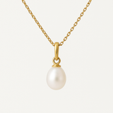 Colgante- Perla cultivada de agua dulce- Botón Diámetro 5-6 mm Oro blanco-amarillo