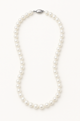 Collar Largo - Perla Cultivada de Agua Dulce - Barroca 7-8 mm Blanca - Joyería Mujer
