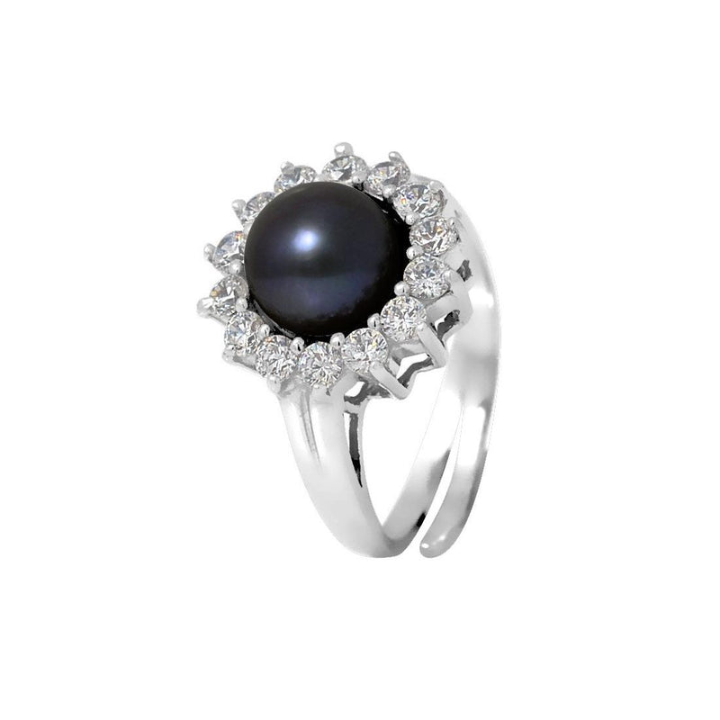 Anillo de plata y perla negra | luana