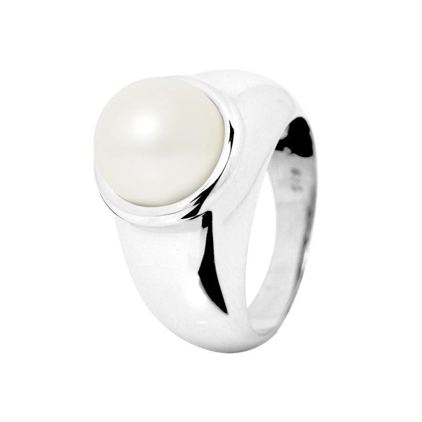 Anillo - Perlas Cultivadas de Agua Dulce - Diámetro Botón 9-10 mm Blanco -