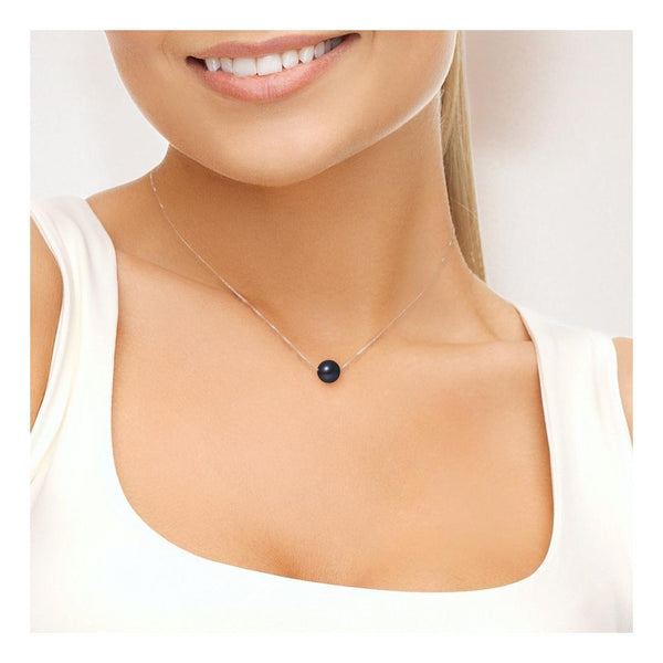 Collar- Perlas Cultivadas 9-10 mm Negras Tahití-Oro Blanco