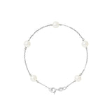 Pulsera de Perlas Cultivadas Redondas 6-7 mm Blanco Natural - Joyería Mujer