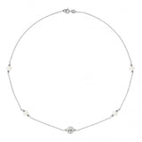 Collar de Perlas Cultivadas CRYSTAL Diámetro 5-6 mm Cristal Blanco-Plata