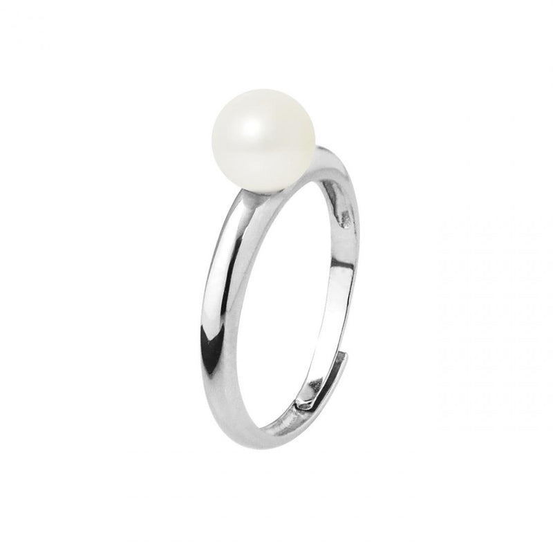 Anillo Brazalete - Perla Cultivada de Agua Dulce - Diámetro 6-7 mm Blanco - Joyería Mujer - Plata de Ley 925