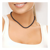 Collar- Perla de Agua Dulce- Semi Redonda 6-7 mm Negro Tahiti- Joyería de Mujer