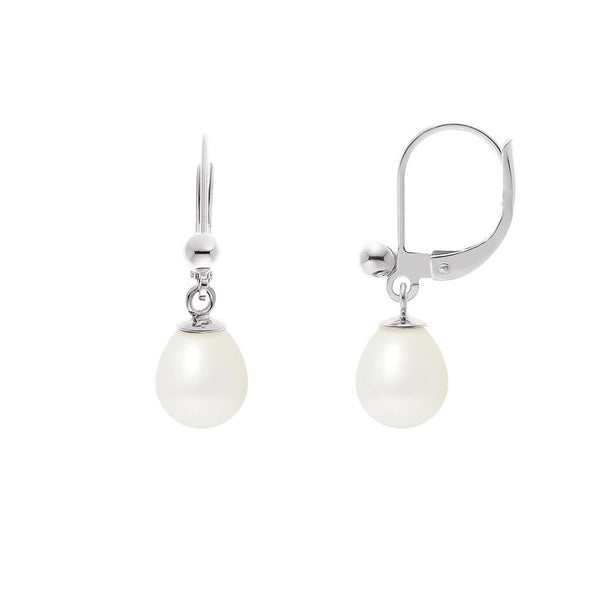 Pendientes - Perlas Cultivadas - Diámetro 7-8 mm Blanco - Plata