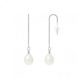 Pendientes - Perlas Cultivadas Pera 8-9 mm Blanco - Oro Blanco