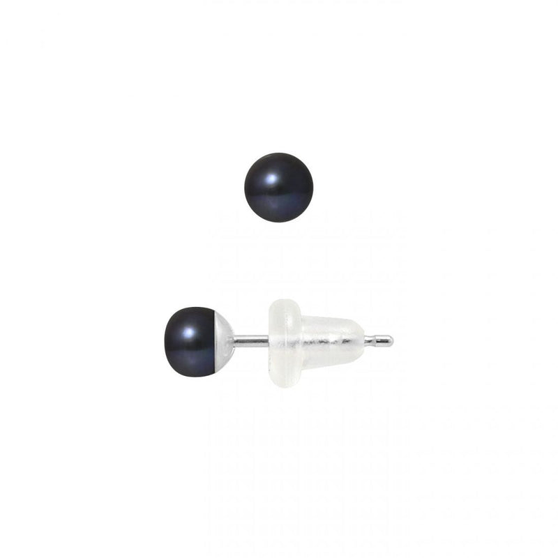 Pendientes- Perlas Cultivadas 4-5 mm- Tahiti Negras- Oro Blanco