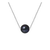 Collar - Perla Cultivada - Diámetro 9-10 mm Tahití Negra - Plata