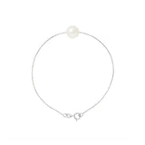 Pulsera- Perla Cultivada- Diámetro 8-9 mm Blanco- Plata